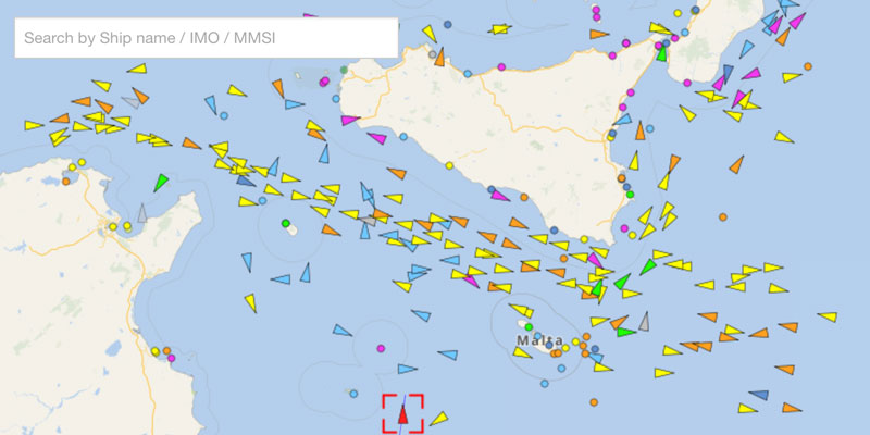 Mit dem Vessel-Finder-Toll lässt sich der Schiffsverkehr im Mittelmeer nachvollziehen – auch alle Rettungsaktionen